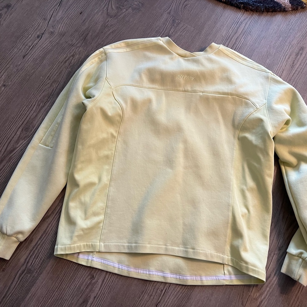 ADIDAS Men size S IVY PARK Light Yellow/Light Neon Green Athletic Crewneck Shirt